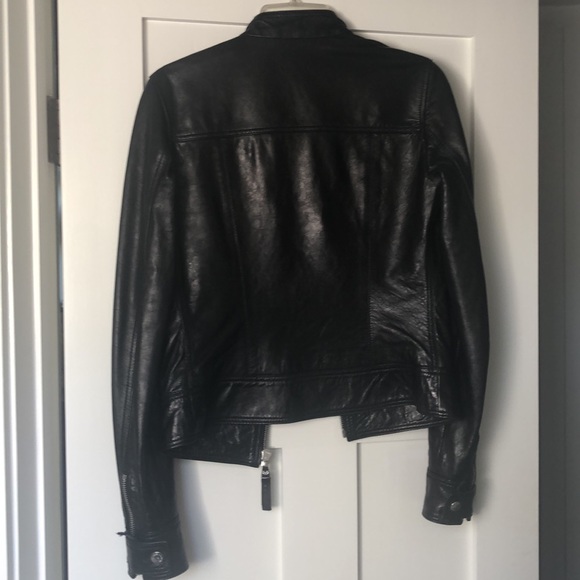 D&G | Dolce & Gabbana Black Leather Moto Jacket | Size 40 IT (US 4) - Picture 8 of 10